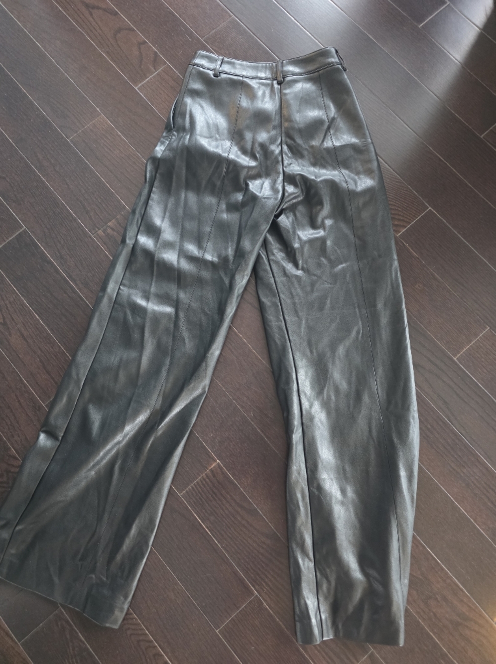 Dynamite Black Faux Leather Wide-Leg Pants - Picture 9 of 9